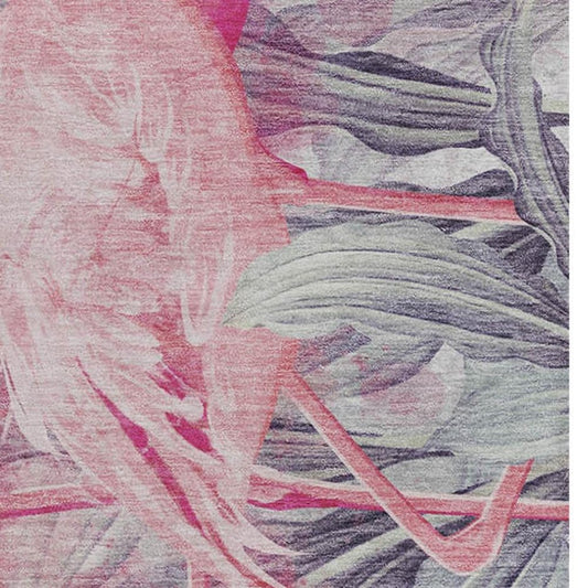50" X 70" Pink And Ivory Animal Print Polyester Woven Plush Throw Blanket