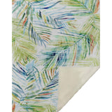 50" X 70" Ivory Blue And Green Leaves Microfiber Plush Throw Blanket