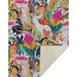 50" X 70" Orange Pink And Blue Animal Print Polyester Woven Plush Throw Blanket