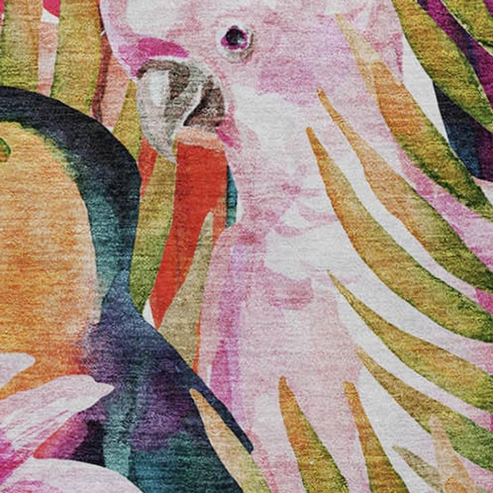 50" X 70" Orange Pink And Blue Animal Print Polyester Woven Plush Throw Blanket