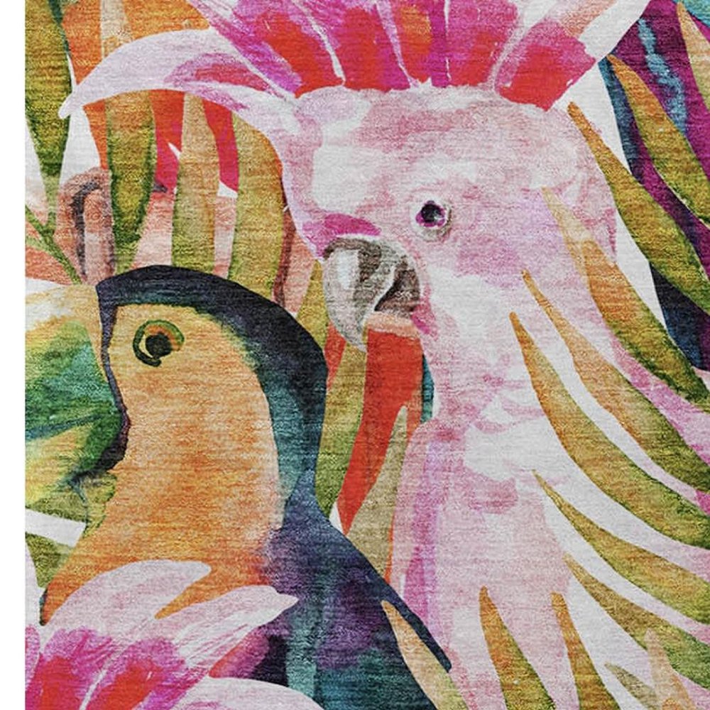 50" X 70" Orange Pink And Blue Animal Print Polyester Woven Plush Throw Blanket