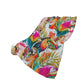 50" X 70" Orange Pink And Blue Animal Print Polyester Woven Plush Throw Blanket