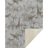50" X 70" Gray And Taupe Microfiber Animal Print Plush Throw Blanket