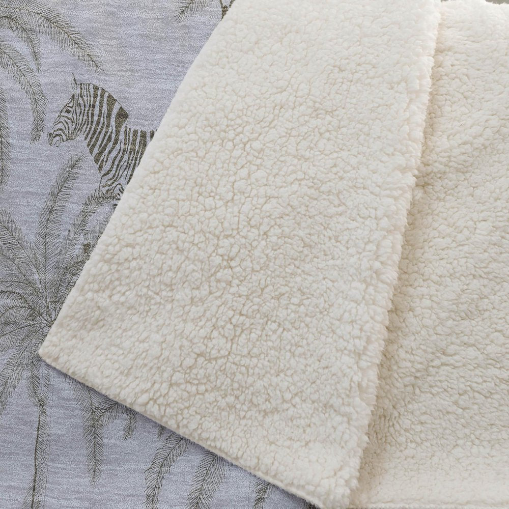 50" X 70" Gray And Taupe Microfiber Animal Print Plush Throw Blanket