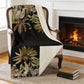 50" X 70" Midnight Olive Green And Ivory Animal Print Microfiber Plush Throw Blanket