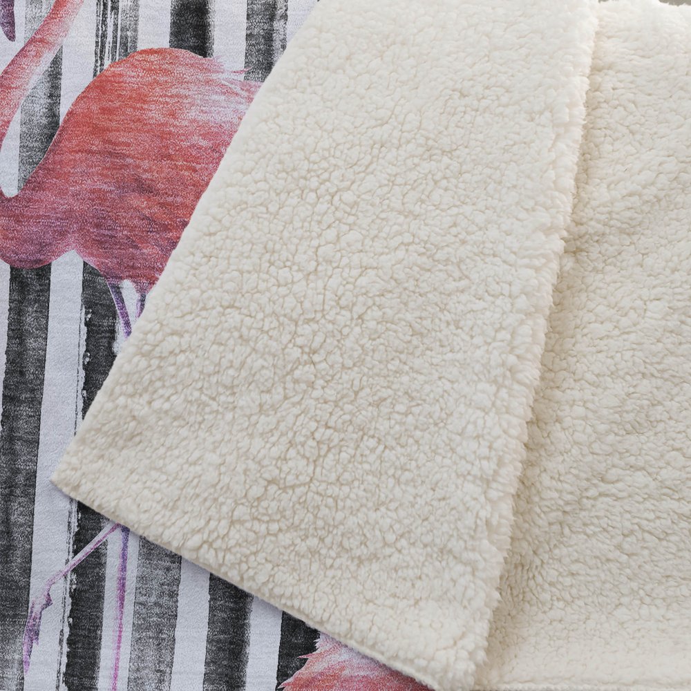 50" X 70" Pink Black And Ivory Microfiber Animal Print Plush Throw Blanket