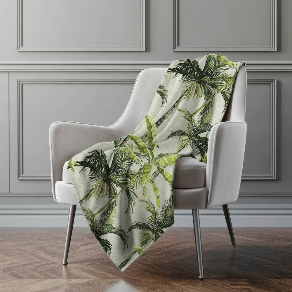 50" X 70" Green Palm Tree Microfiber Plush Throw Blanket