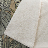 50" X 70" Chocolate Ivory And Taupe Leaves Polyester Woven Plush Throw Blanket