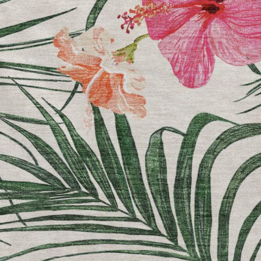 50" X 70" Pink Ivory And Olive Green Animal Print Polyester Woven Plush Throw Blanket