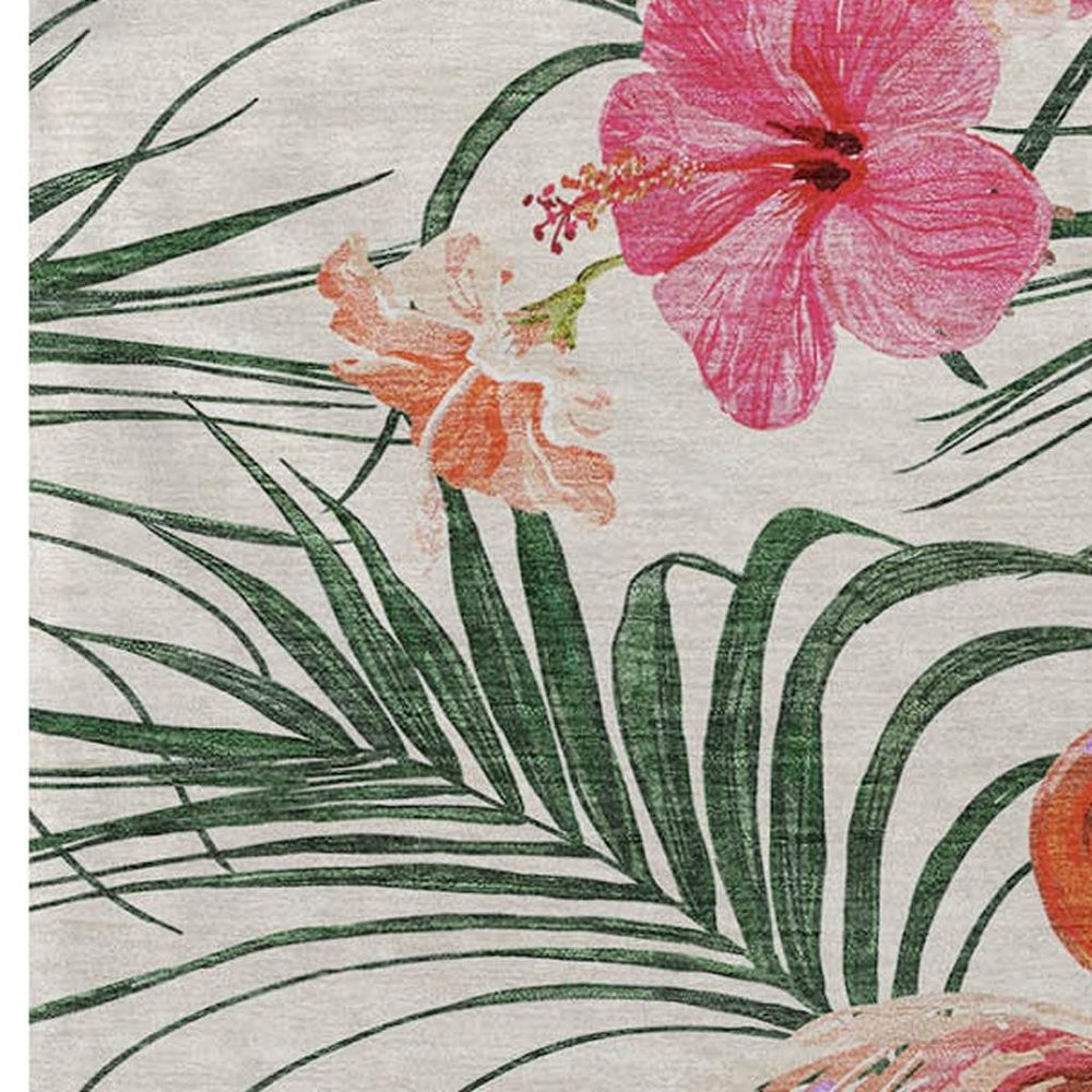 50" X 70" Pink Ivory And Olive Green Animal Print Polyester Woven Plush Throw Blanket