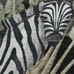 50" X 70" Midnight Ivory And Olive Green Animal Print Polyester Woven Plush Throw Blanket