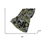 50" X 70" Midnight Ivory And Olive Green Animal Print Polyester Woven Plush Throw Blanket