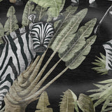 50" X 70" Midnight Ivory And Olive Green Animal Print Polyester Woven Plush Throw Blanket