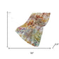 50" X 70" Ivory Peach And Blue Leaves Polyester Woven Plush Throw Blanket