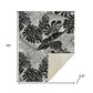 50" X 70" Midnight And Ivory Leaves Polyester Woven Plush Throw Blanket