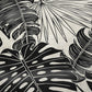 50" X 70" Midnight And Ivory Leaves Polyester Woven Plush Throw Blanket
