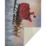 50" X 70" Blue Red And Brown Animal Print Polyester Woven Plush Throw Blanket