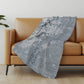 50" X 70" Gray And Silver Animal Print Polyester Woven Plush Throw Blanket