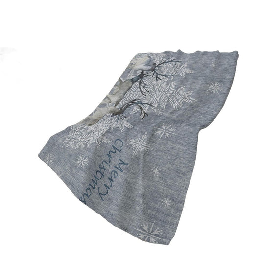 50" X 70" Gray And Silver Animal Print Plush Throw Blanket