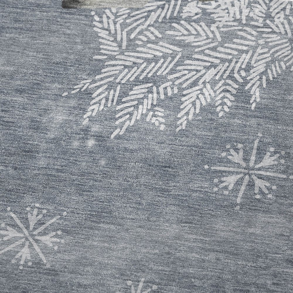 50" X 70" Gray And Silver Animal Print Polyester Woven Plush Throw Blanket