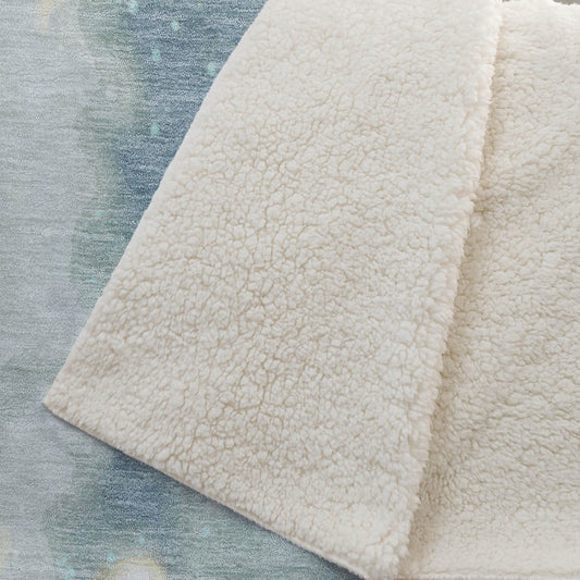 50" X 70" Blue Gold And Ivory Floral Polyester Woven Plush Throw Blanket