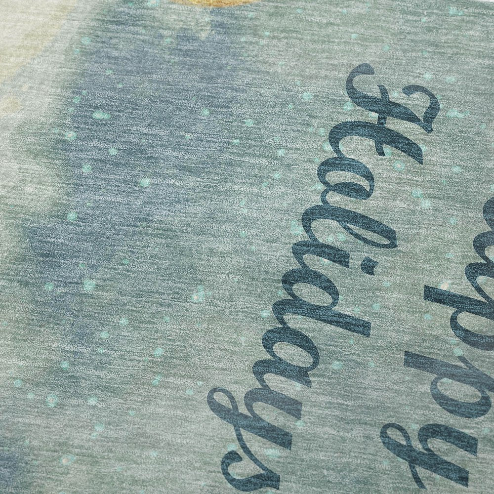 50" X 70" Blue Gold And Ivory Floral Polyester Woven Plush Throw Blanket