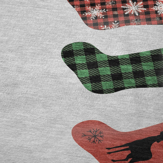 50" X 70" Gray Red And Green Checkered Microfiber Plush Throw Blanket