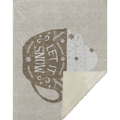 50" X 70" Latte Ivory And Beige Geometric Polyester Woven Plush Throw Blanket