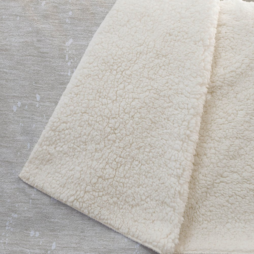 50" X 70" Latte Ivory And Beige Geometric Polyester Woven Plush Throw Blanket