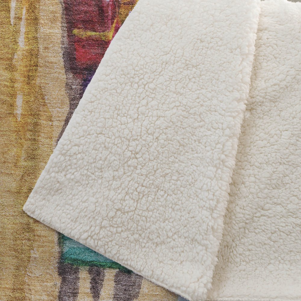 50" X 70" Blue Red And Green Geometric Microfiber Plush Throw Blanket