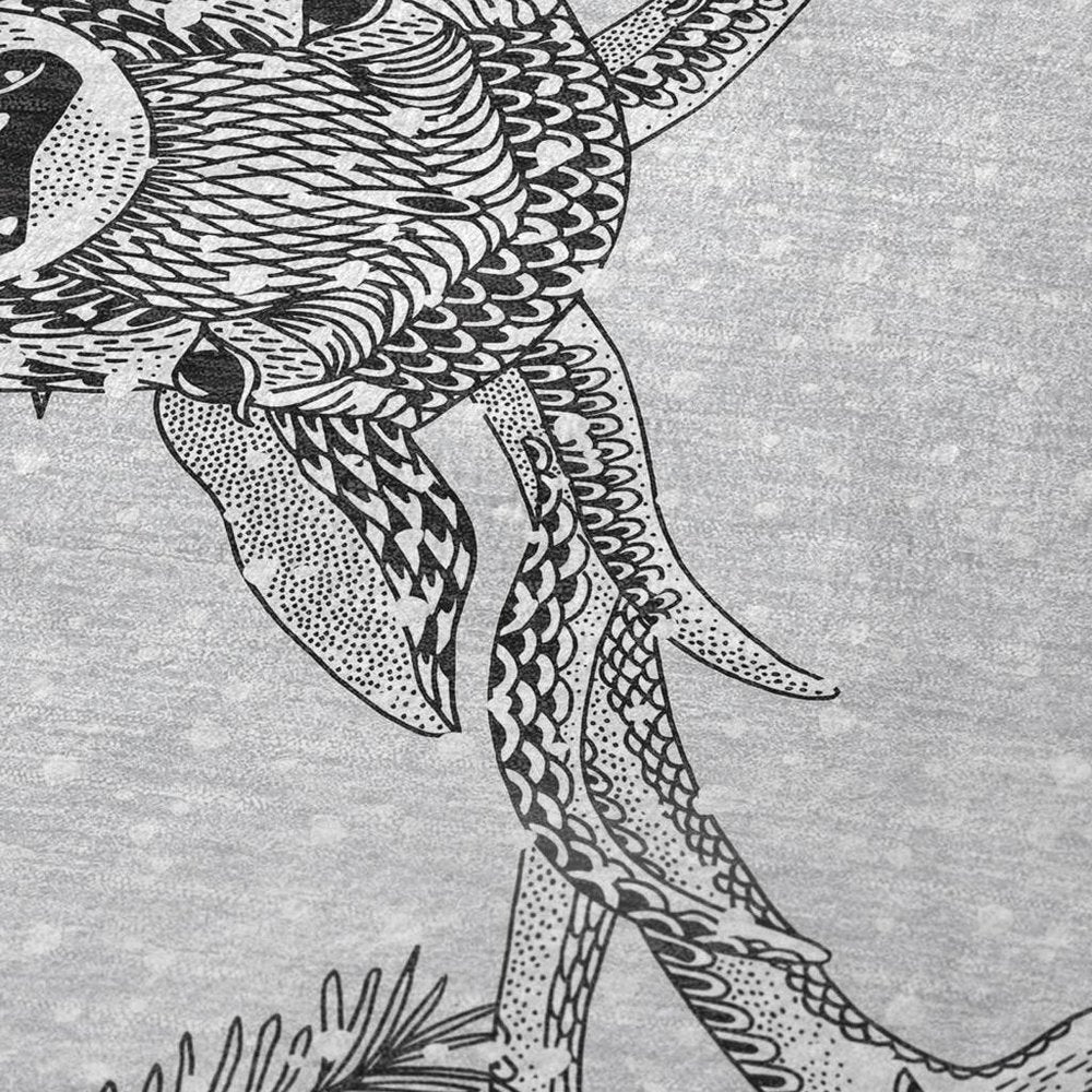 50" X 70" Gray Black And Ivory Animal Print Polyester Woven Plush Throw Blanket