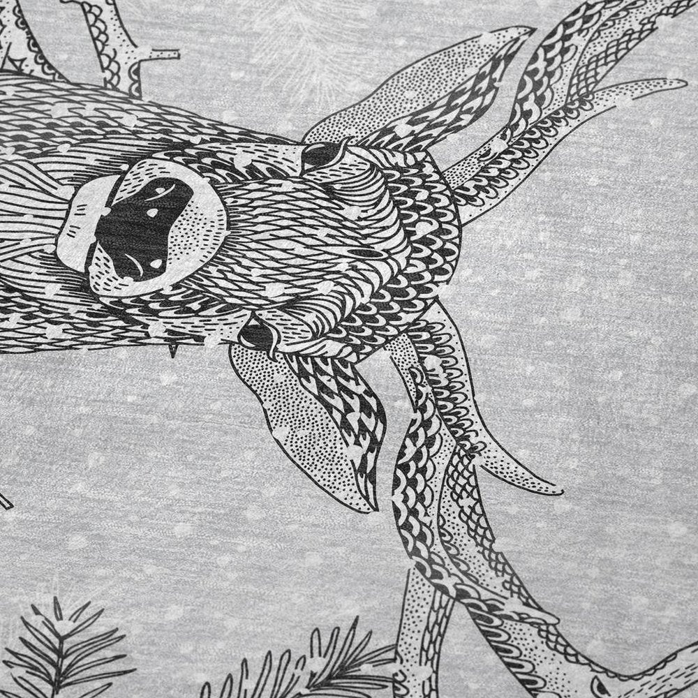 50" X 70" Gray Black And Ivory Animal Print Polyester Woven Plush Throw Blanket