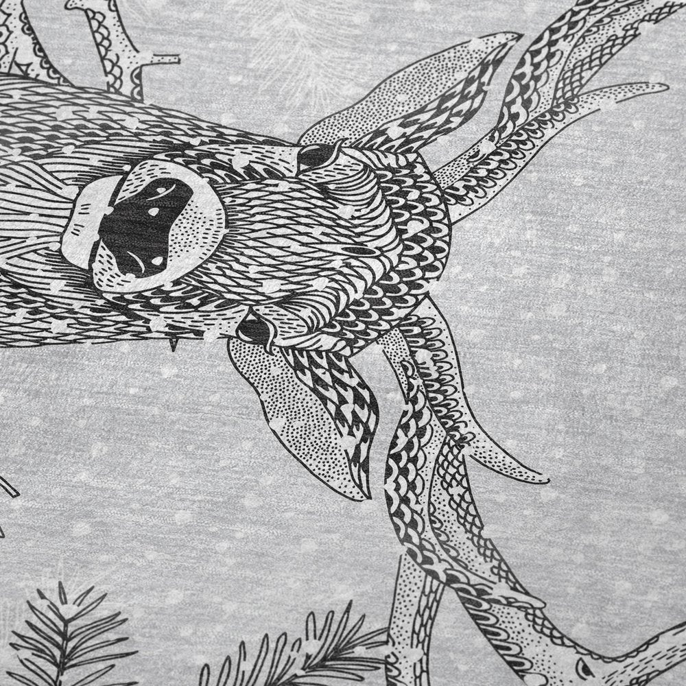 50" X 70" Gray Black And Ivory Animal Print Microfiber Plush Throw Blanket