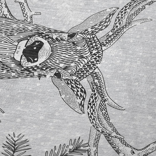 50" X 70" Gray Black And Ivory Animal Print Polyester Woven Plush Throw Blanket