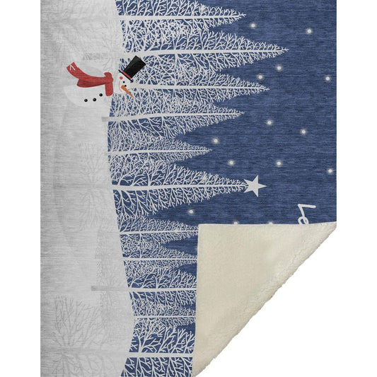 50" X 70" Blue Ivory And Red Microfiber Geometric Plush Throw Blanket