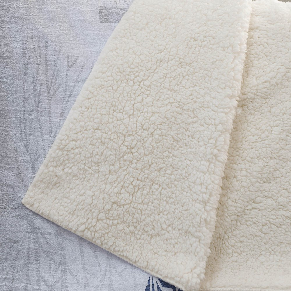 50" X 70" Blue Ivory And Red Geometric Polyester Woven Plush Throw Blanket