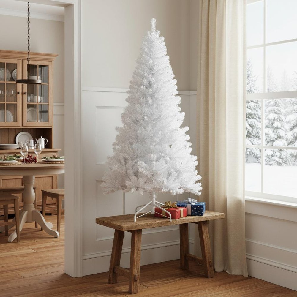 6' White Full Pine Christmas Tree