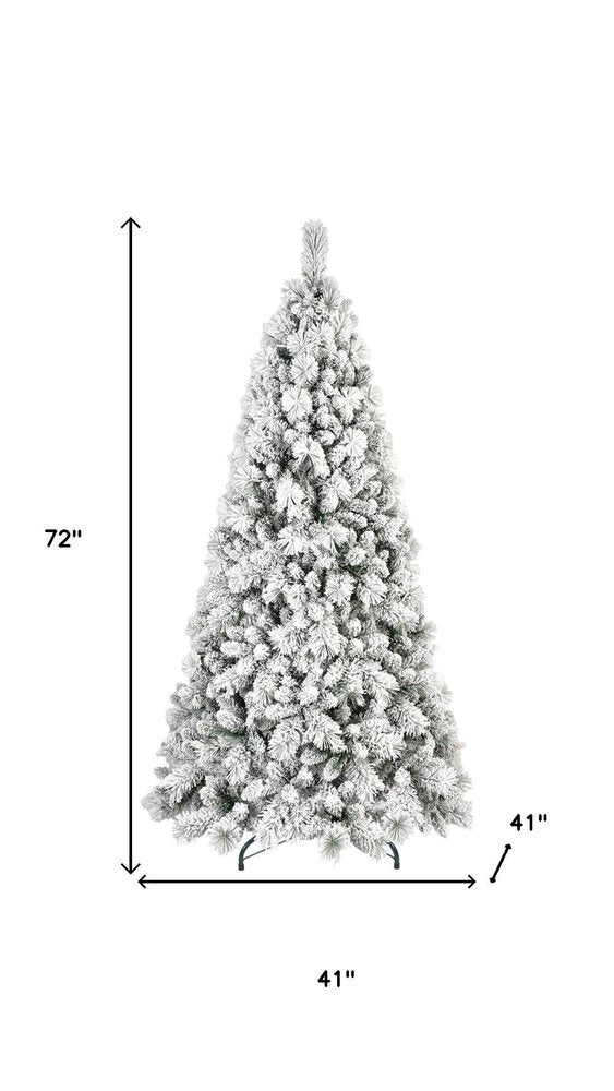 7' Full Flocked Spruce Christmas Tree