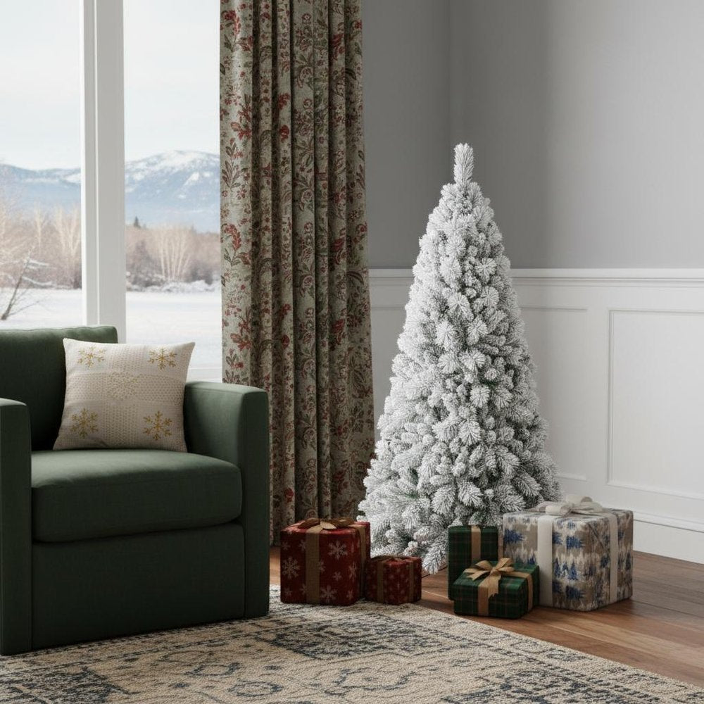 7' Full Flocked Spruce Christmas Tree