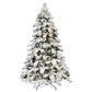 7' Pre Lit Full Flocked Pine Christmas Tree