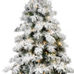 5' Green And White Pre Lit Full Flocked Pine Christmas Tree