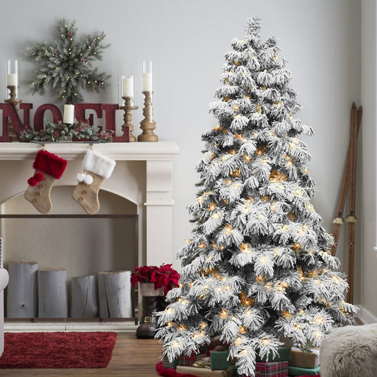 5' White Pre Lit Full Pine Christmas Tree