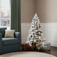 7' Pre Lit Full Flocked Pine Christmas Tree
