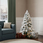 8' Pre Lit Full Flocked Pine Christmas Tree