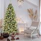 6' White Pre Lit Full Pine Christmas Tree With Decorations