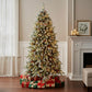 6' White Pre Lit Full Pine Christmas Tree With Decorations