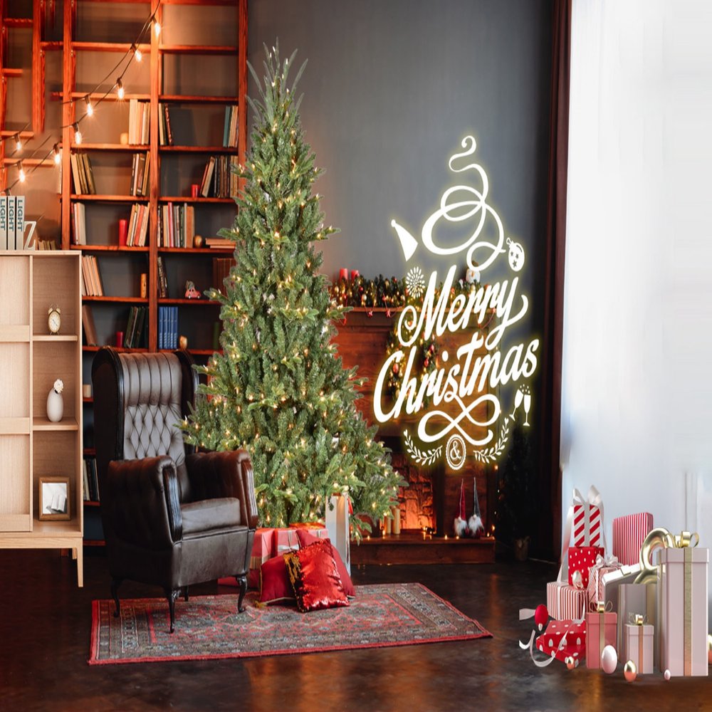 7' Pre Lit Full Pine Christmas Tree