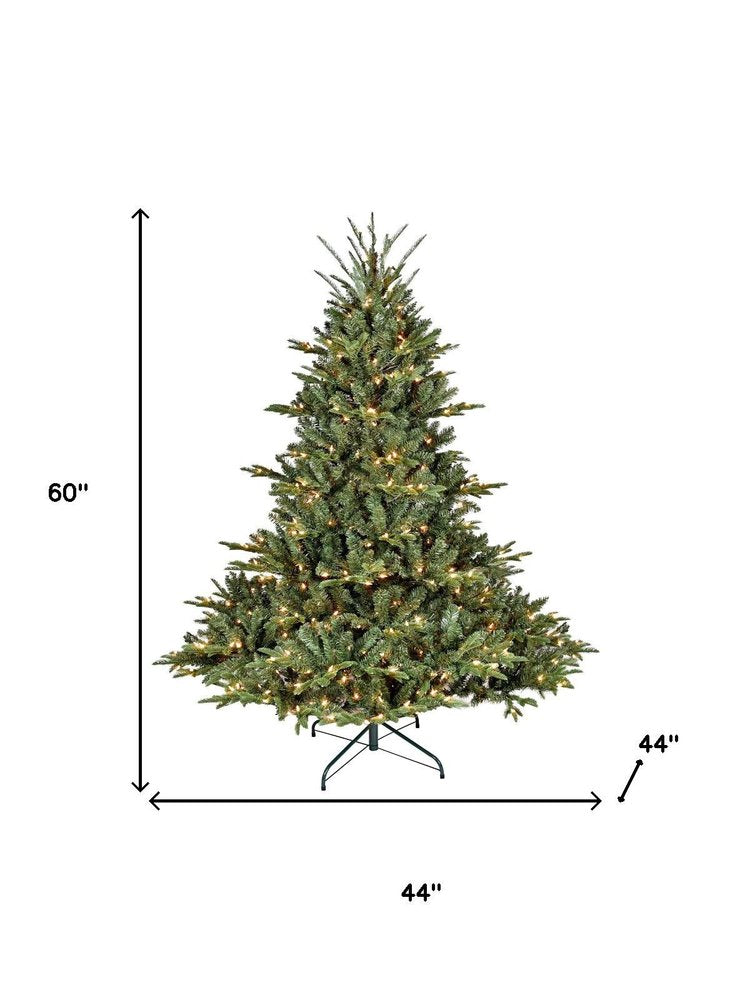 7' Pre Lit Full Pine Christmas Tree