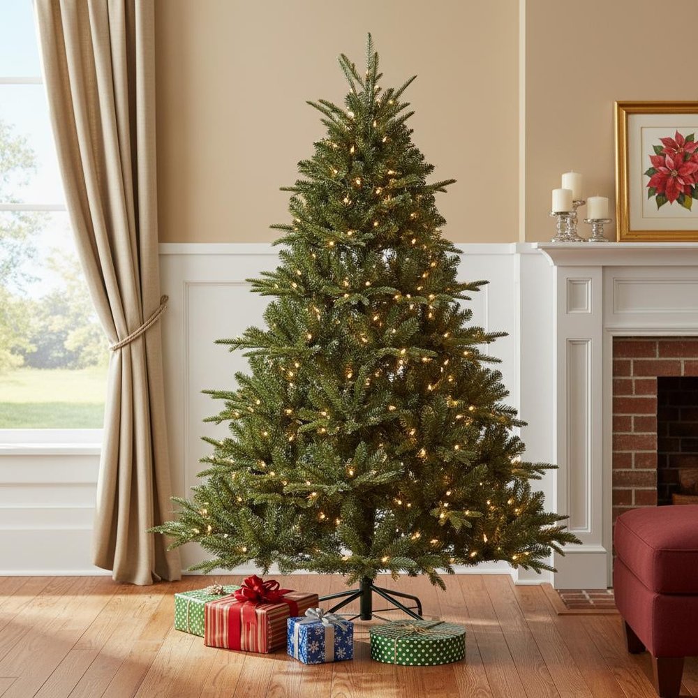 4' Pre Lit Full Pine Christmas Tree
