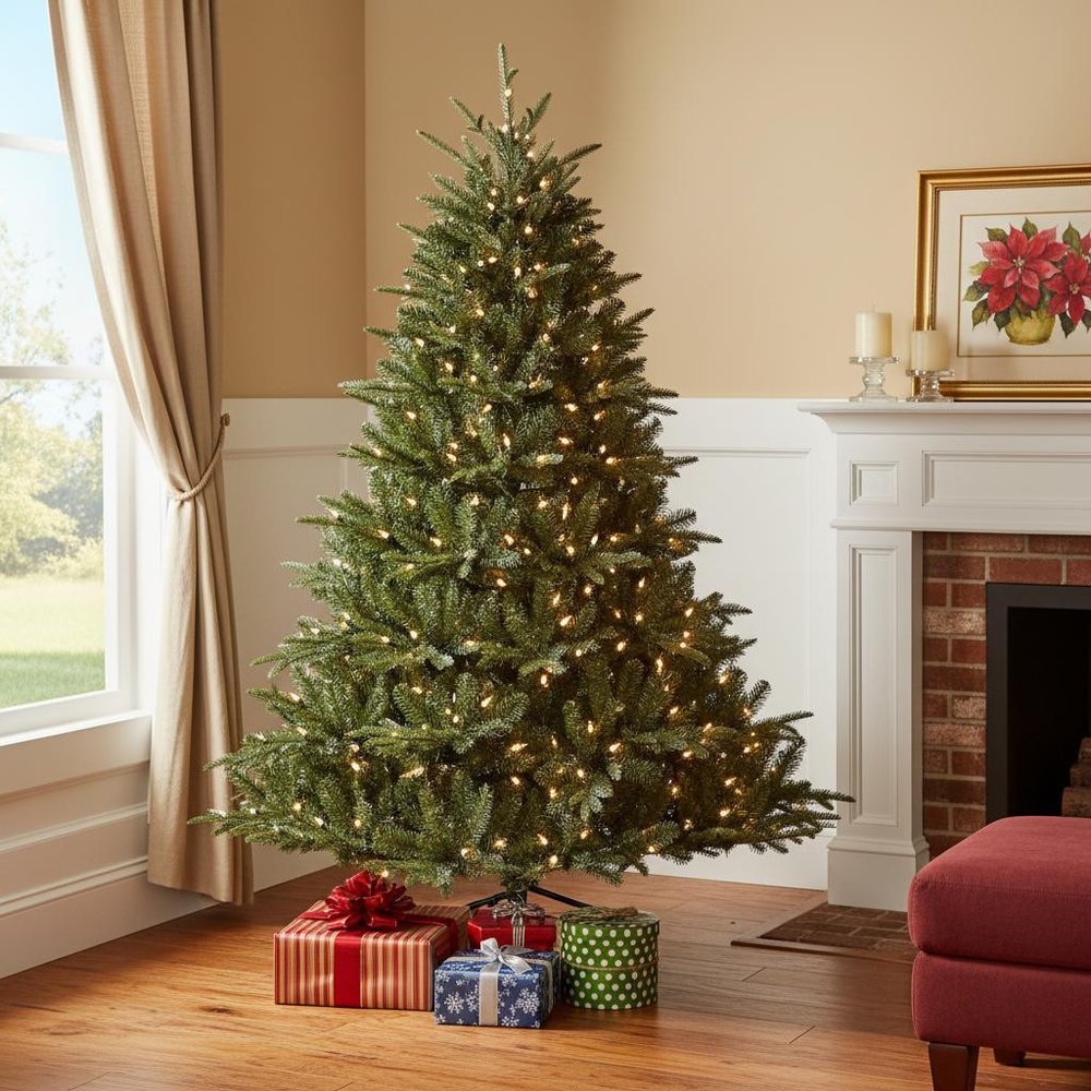 4' Pre Lit Full Pine Christmas Tree